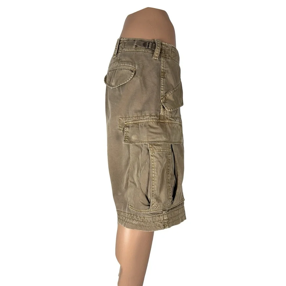 Polo Ralph Lauren Mens 38 Cargo Shorts Brown Distressed Rustic Vintage Cotton